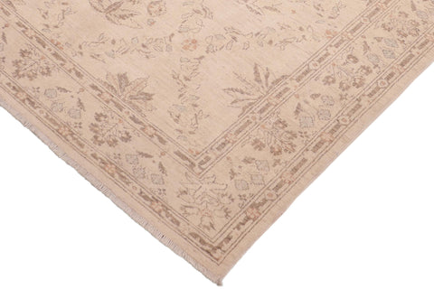 handmade Transitional Kafkaz Beige Brown Hand Knotted RECTANGLE 100% WOOL area rug 6' x 9'