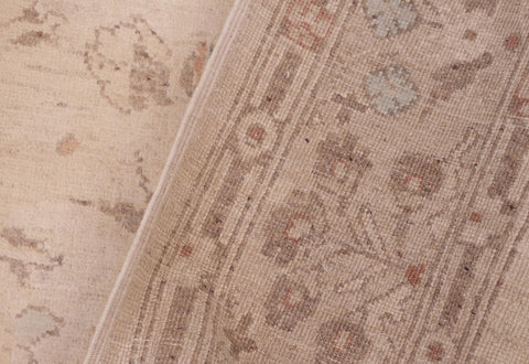 handmade Transitional Kafkaz Beige Brown Hand Knotted RECTANGLE 100% WOOL area rug 6' x 9'