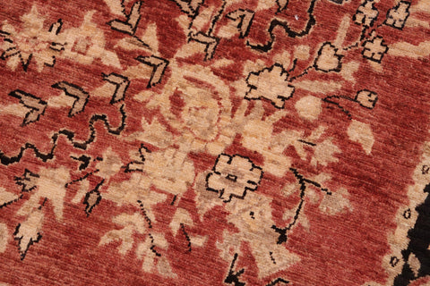 handmade Transitional Kafkaz Red Black Hand Knotted RECTANGLE 100% WOOL area rug 6' x 9'