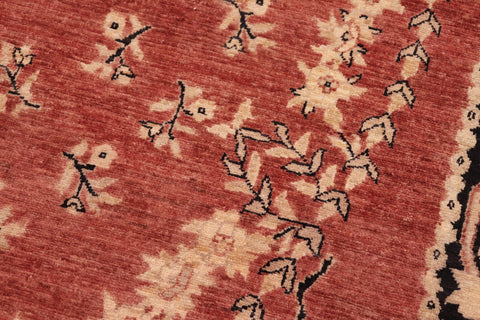 handmade Transitional Kafkaz Red Black Hand Knotted RECTANGLE 100% WOOL area rug 6' x 9'