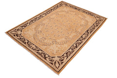 handmade Traditional Kafkaz Rose Charcoal Hand Knotted RECTANGLE 100% WOOL area rug 6X9