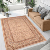 handmade Transitional Kafkaz Beige Brown Hand Knotted RECTANGLE 100% WOOL area rug 6 x 9