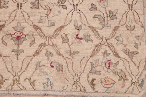 handmade Transitional Kafkaz Beige Brown Hand Knotted RECTANGLE 100% WOOL area rug 6' x 9'