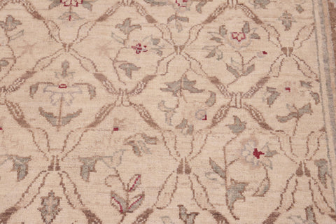 handmade Transitional Kafkaz Beige Brown Hand Knotted RECTANGLE 100% WOOL area rug 6' x 9'