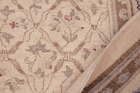 handmade Transitional Kafkaz Beige Brown Hand Knotted RECTANGLE 100% WOOL area rug 6' x 9'