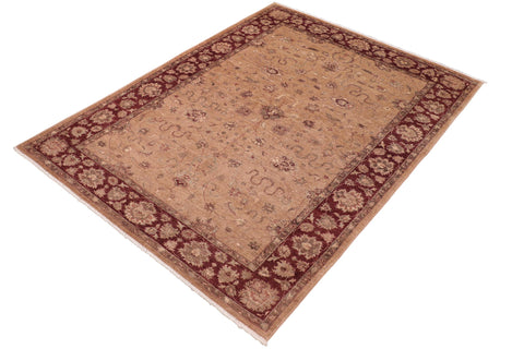 handmade Traditional Kafkaz Tan Red Hand Knotted RECTANGLE 100% WOOL area rug 6x9
