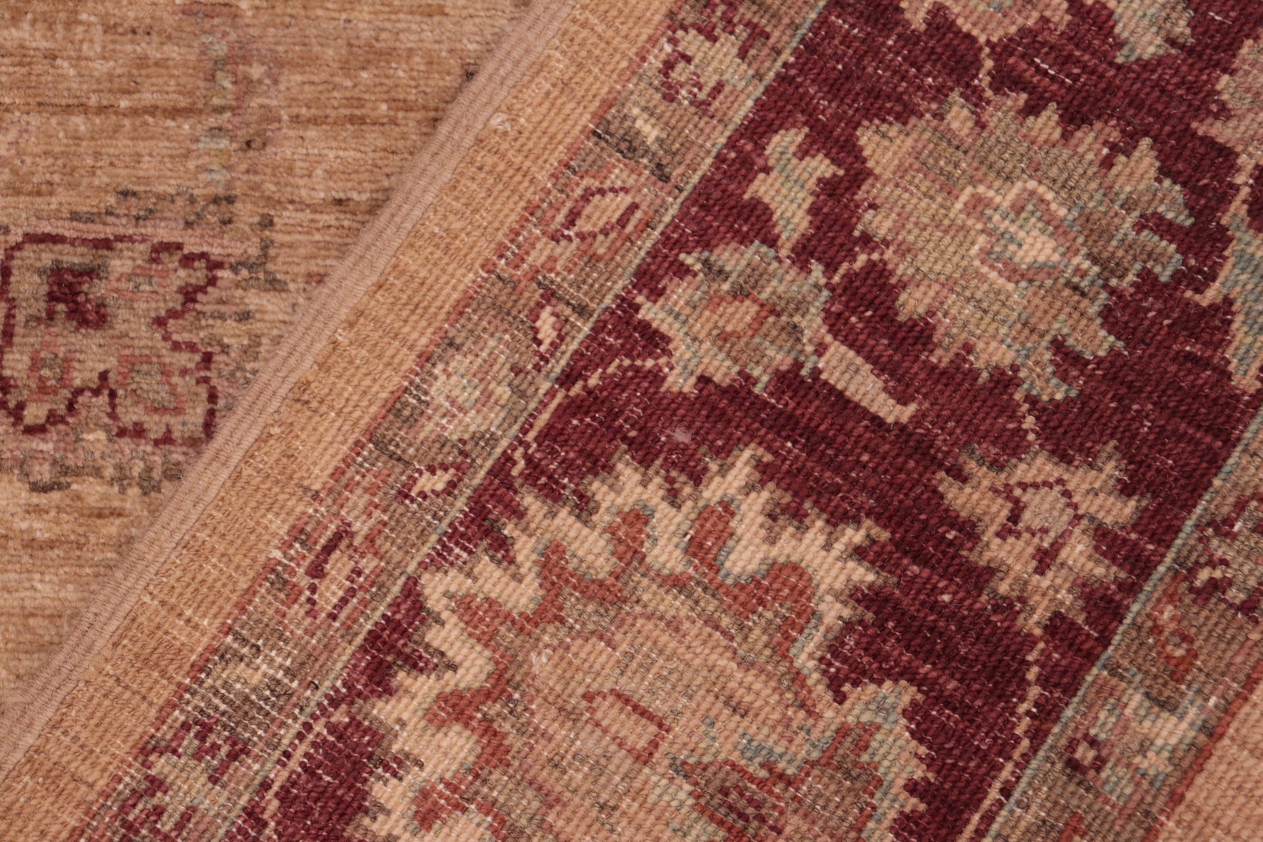 handmade Traditional Kafkaz Tan Red Hand Knotted RECTANGLE 100% WOOL area rug 6x9