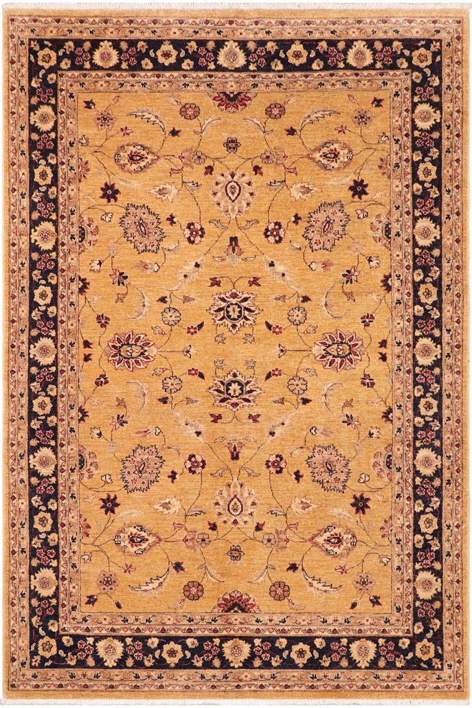 handmade Traditional Kafkaz Gold Blue Hand Knotted RECTANGLE 100% WOOL area rug 6X9