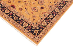 handmade Traditional Kafkaz Gold Blue Hand Knotted RECTANGLE 100% WOOL area rug 6X9