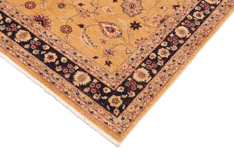 handmade Traditional Kafkaz Gold Blue Hand Knotted RECTANGLE 100% WOOL area rug 6x9