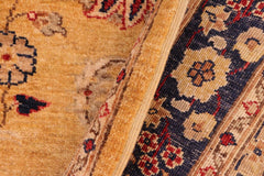 handmade Traditional Kafkaz Gold Blue Hand Knotted RECTANGLE 100% WOOL area rug 6X9