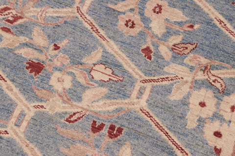 handmade Transitional Kafkaz Blue Tan Hand Knotted RECTANGLE 100% WOOL area rug 6' x 9'