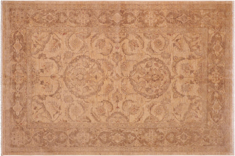 handmade Traditional Kafkaz Tan Brown Hand Knotted RECTANGLE 100% WOOL area rug 6x9
