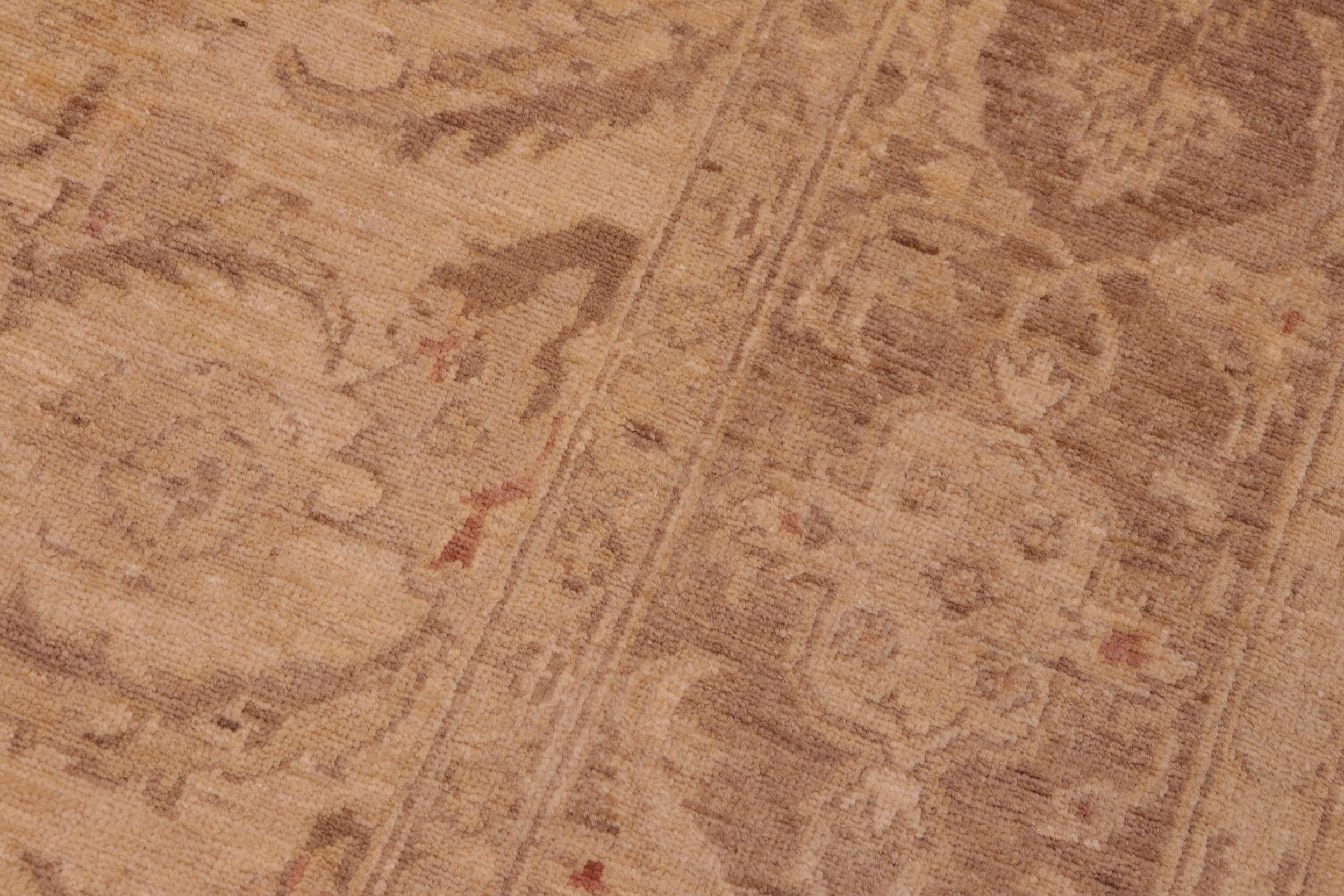 handmade Traditional Kafkaz Tan Brown Hand Knotted RECTANGLE 100% WOOL area rug 6x9