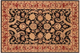 handmade Traditional Kafkaz Black Red Hand Knotted RECTANGLE 100% WOOL area rug 6 x 9