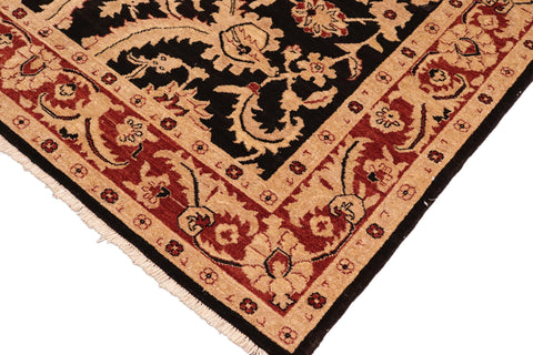 handmade Traditional Kafkaz Black Red Hand Knotted RECTANGLE 100% WOOL area rug 6x9