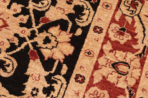 handmade Traditional Kafkaz Black Red Hand Knotted RECTANGLE 100% WOOL area rug 6x9