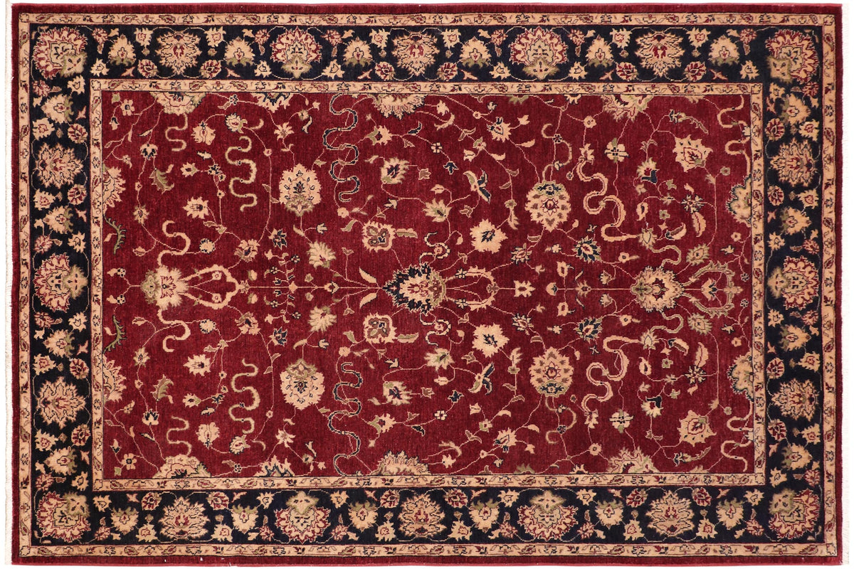 handmade Traditional Kafkaz Red Blue Hand Knotted RECTANGLE 100% WOOL area rug 6x9