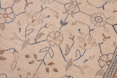 handmade Transitional Kafkaz Tan Blue Hand Knotted RECTANGLE 100% WOOL area rug 6' x 9'