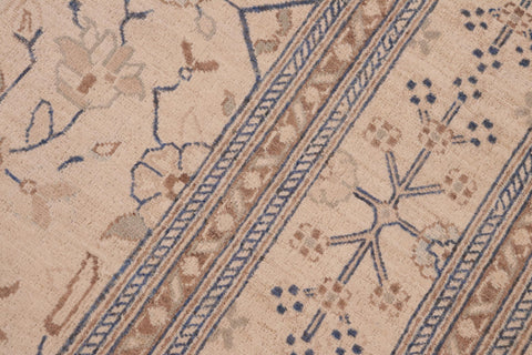 handmade Transitional Kafkaz Tan Blue Hand Knotted RECTANGLE 100% WOOL area rug 6' x 9'