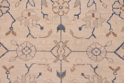 handmade Transitional Kafkaz Tan Blue Hand Knotted RECTANGLE 100% WOOL area rug 6' x 9'