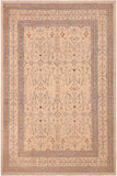 handmade Transitional Kafkaz Tan Blue Hand Knotted RECTANGLE 100% WOOL area rug 6 x 9