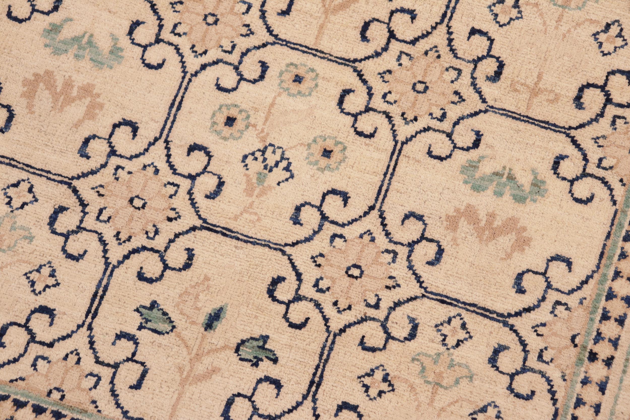 handmade Transitional Kafkaz Beige Green Hand Knotted RECTANGLE 100% WOOL area rug 6' x 9'