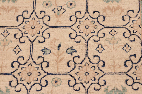 handmade Transitional Kafkaz Beige Green Hand Knotted RECTANGLE 100% WOOL area rug 6' x 9'