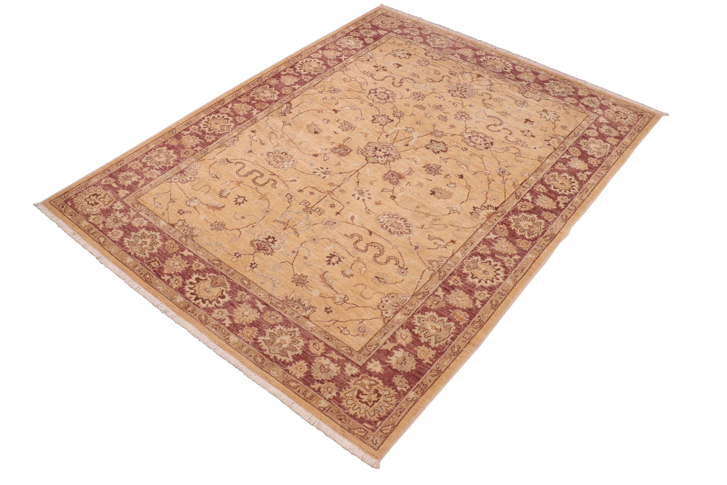 handmade Traditional Kafkaz Gold Red Hand Knotted RECTANGLE 100% WOOL area rug 6x9