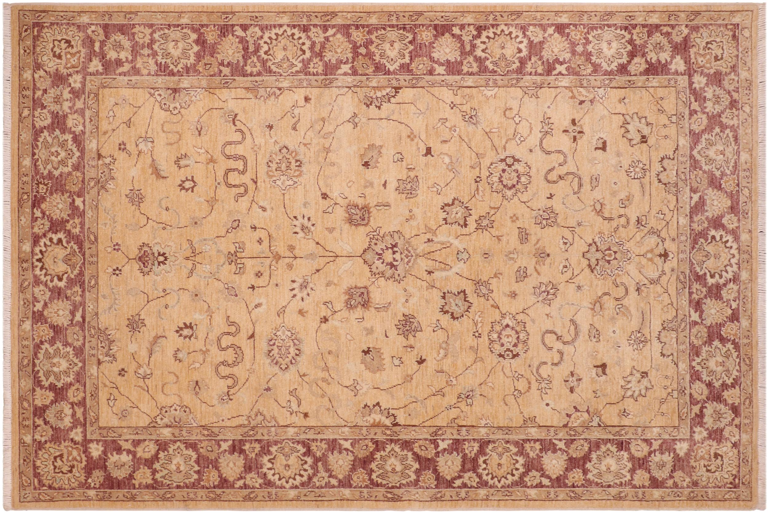 handmade Traditional Kafkaz Gold Red Hand Knotted RECTANGLE 100% WOOL area rug 6x9