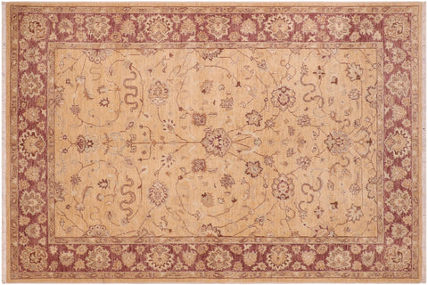handmade Traditional Kafkaz Gold Red Hand Knotted RECTANGLE 100% WOOL area rug 6x9