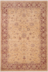 handmade Traditional Kafkaz Gold Red Hand Knotted RECTANGLE 100% WOOL area rug 6X9