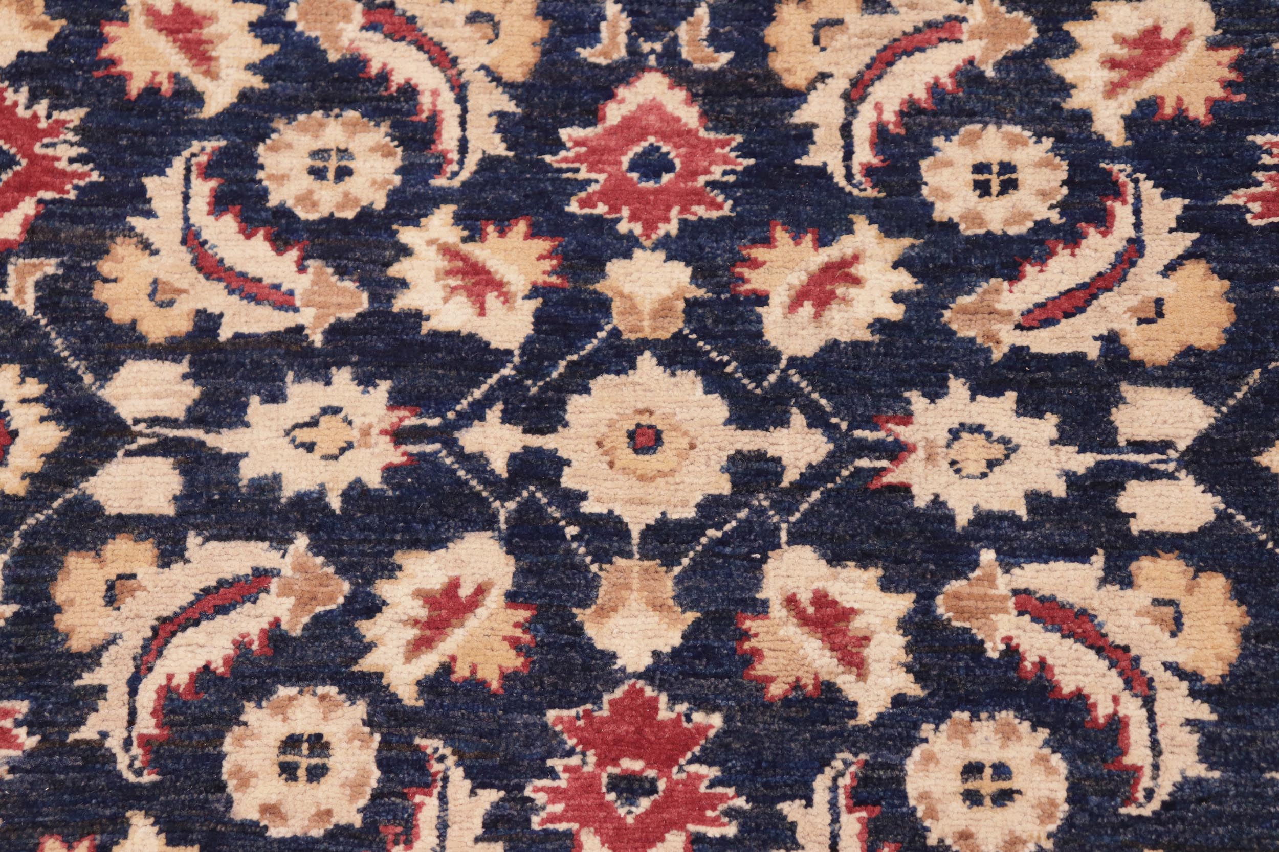 handmade Transitional Kafkaz Blue Tan Hand Knotted RECTANGLE 100% WOOL area rug 6' x 9'