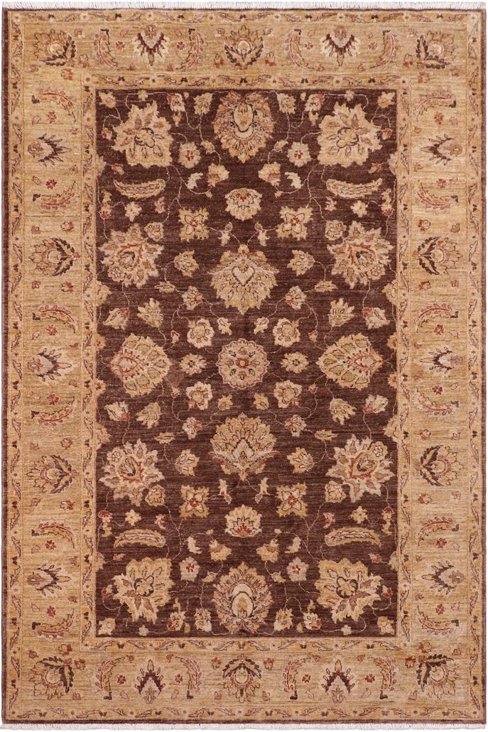handmade Traditional Kafkaz Brown Tan Hand Knotted RECTANGLE 100% WOOL area rug 6X9