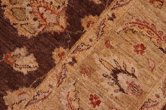 handmade Traditional Kafkaz Brown Tan Hand Knotted RECTANGLE 100% WOOL area rug 6X9