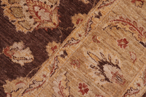 handmade Transitional Kafkaz Brown Tan Hand Knotted RECTANGLE 100% WOOL area rug 6' x 9'