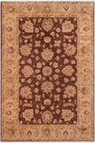 handmade Traditional Kafkaz Brown Tan Hand Knotted RECTANGLE 100% WOOL area rug 6 x 9