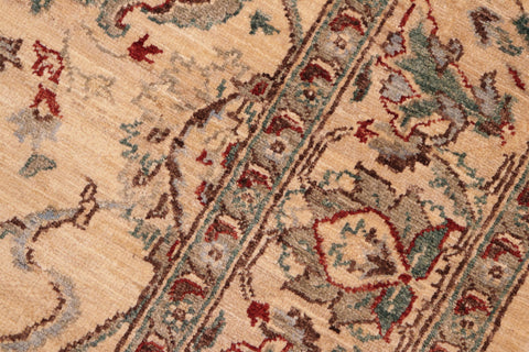 handmade Traditional Kafkaz Tan Blue Hand Knotted RECTANGLE 100% WOOL area rug 6x9