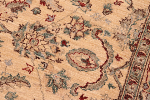 handmade Traditional Kafkaz Tan Blue Hand Knotted RECTANGLE 100% WOOL area rug 6x9