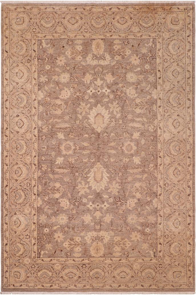 handmade Traditional Kafkaz Brown Tan Hand Knotted RECTANGLE 100% WOOL area rug 6X9