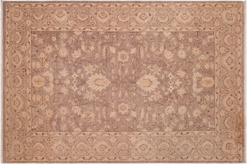 handmade Traditional Kafkaz Brown Tan Hand Knotted RECTANGLE 100% WOOL area rug 6x9