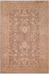 handmade Traditional Kafkaz Brown Tan Hand Knotted RECTANGLE 100% WOOL area rug 6X9