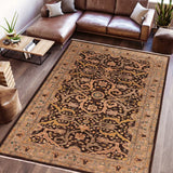 handmade Traditional Kafkaz Brown Gray Hand Knotted RECTANGLE 100% WOOL area rug 6 x 9