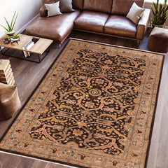 handmade Traditional Kafkaz Brown Gray Hand Knotted RECTANGLE 100% WOOL area rug 6X9