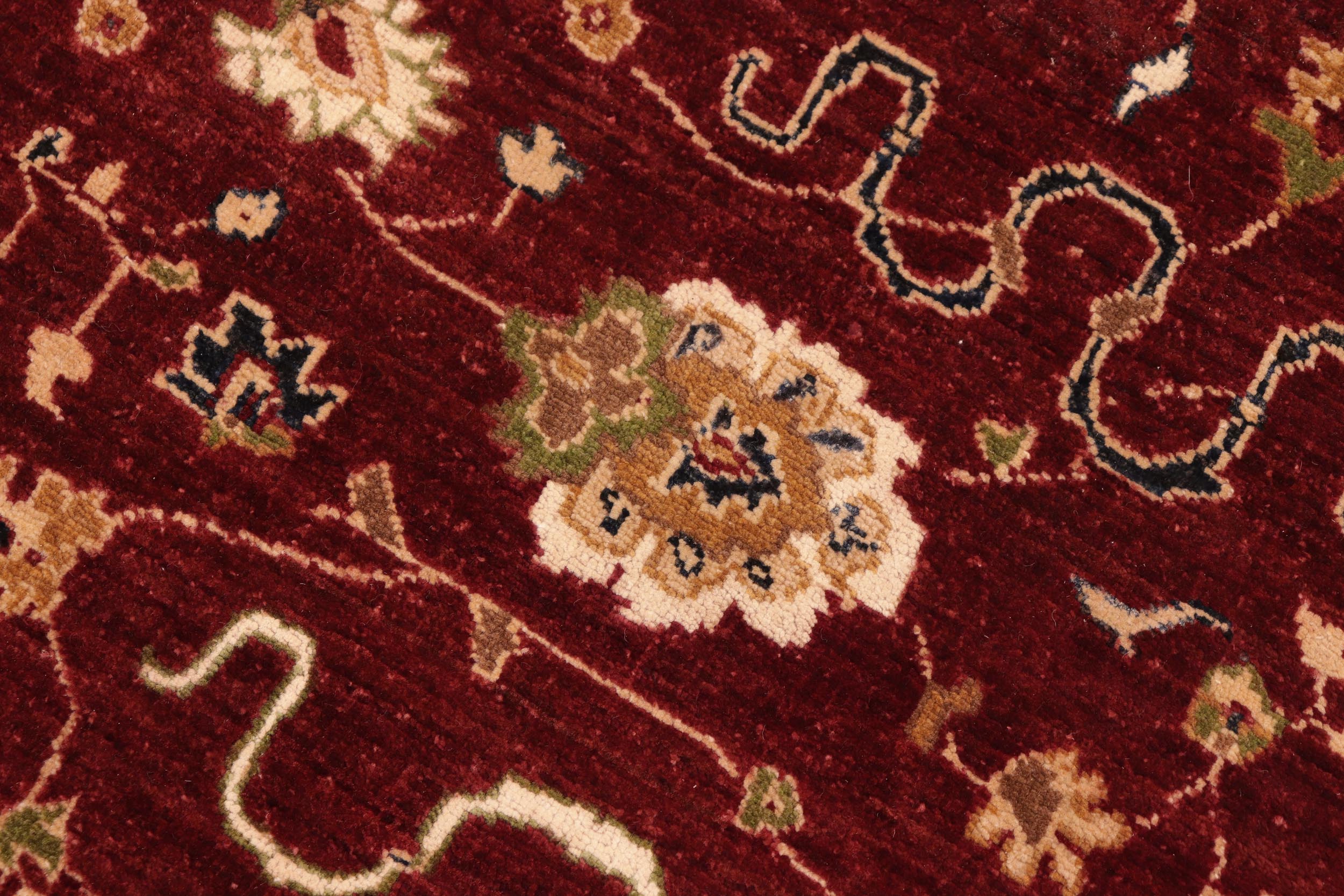 handmade Traditional Kafkaz Red Blue Hand Knotted RECTANGLE 100% WOOL area rug 6x9