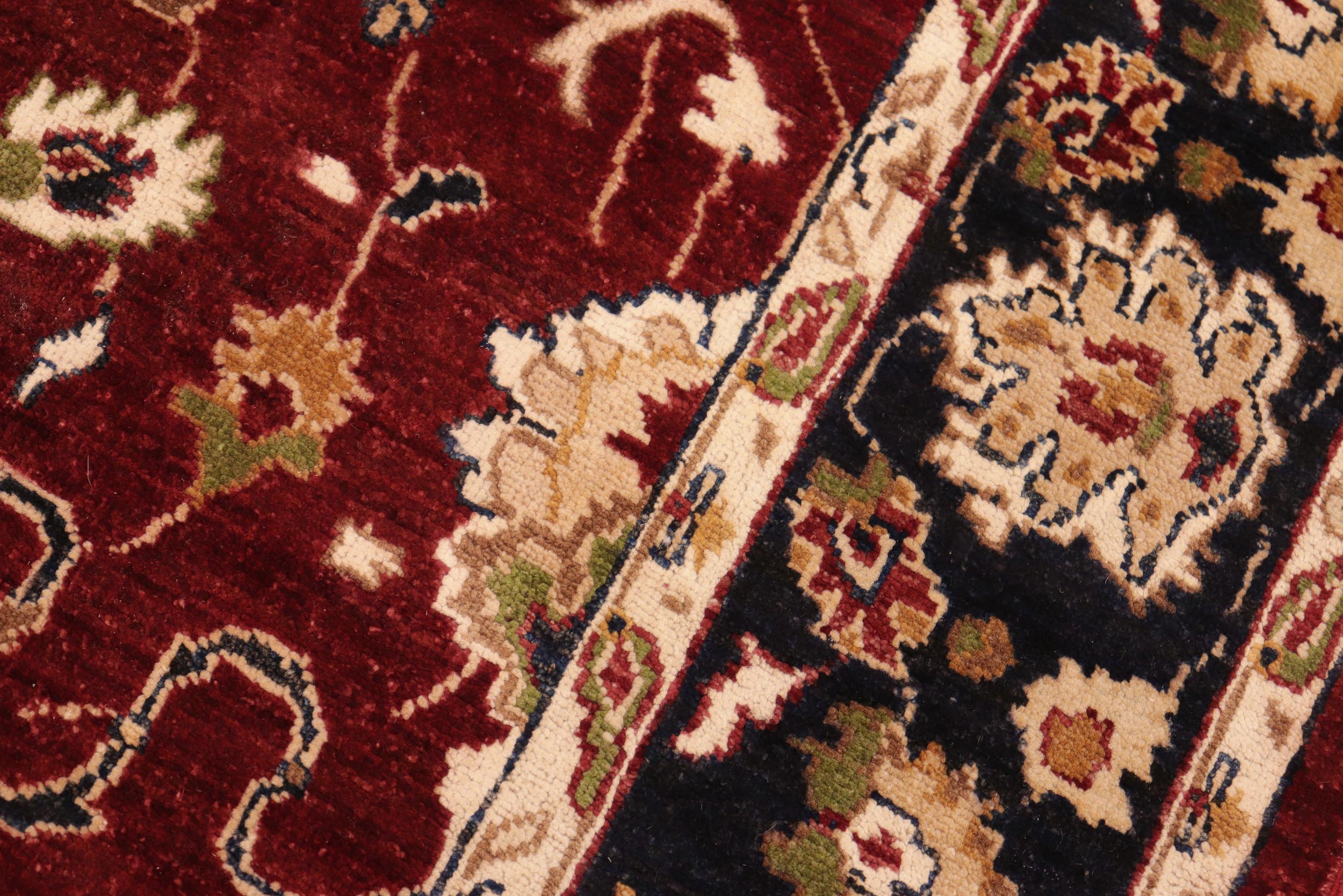 handmade Traditional Kafkaz Red Blue Hand Knotted RECTANGLE 100% WOOL area rug 6x9