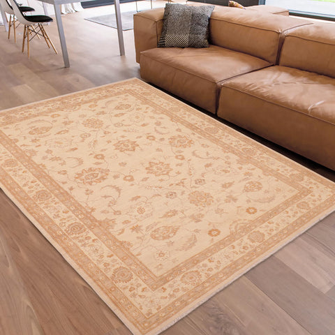 handmade Traditional Kafkaz Tan Brown Hand Knotted RECTANGLE 100% WOOL area rug 6x8