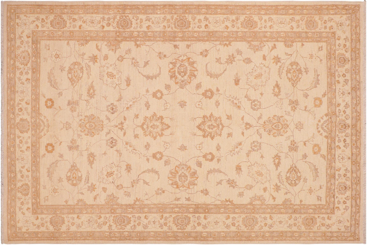 handmade Traditional Kafkaz Tan Brown Hand Knotted RECTANGLE 100% WOOL area rug 6x8