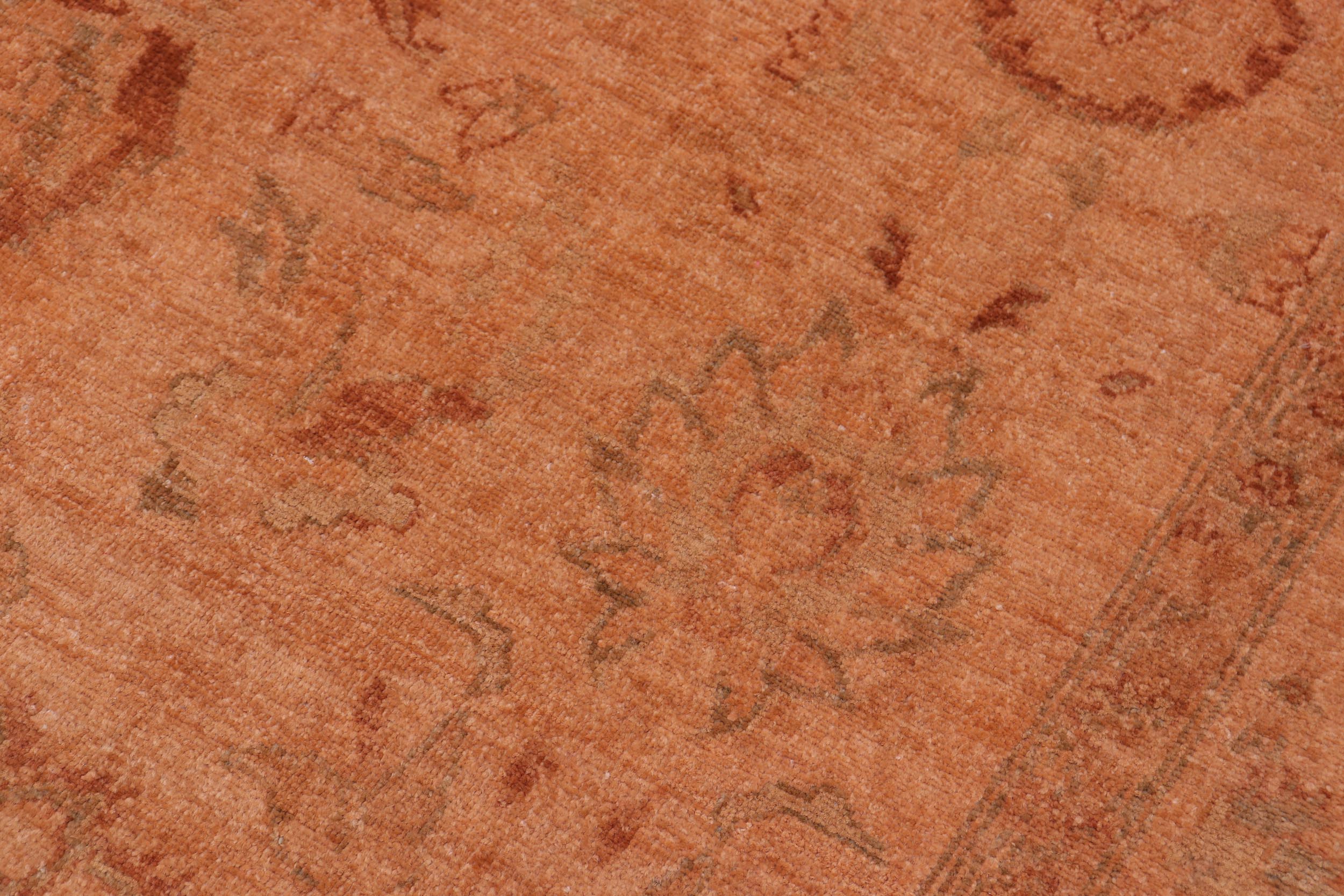 handmade Over Dyed Over Dyed Orange Orange Hand Knotted RECTANGLE 100% WOOL area rug 6' x 9'