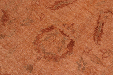 handmade Over Dyed Over Dyed Orange Orange Hand Knotted RECTANGLE 100% WOOL area rug 6' x 9'